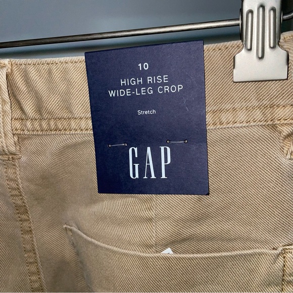 Gap High Rise Wide Leg Crop Khaki Pants Size 10 never worn - Picture 6 of 7